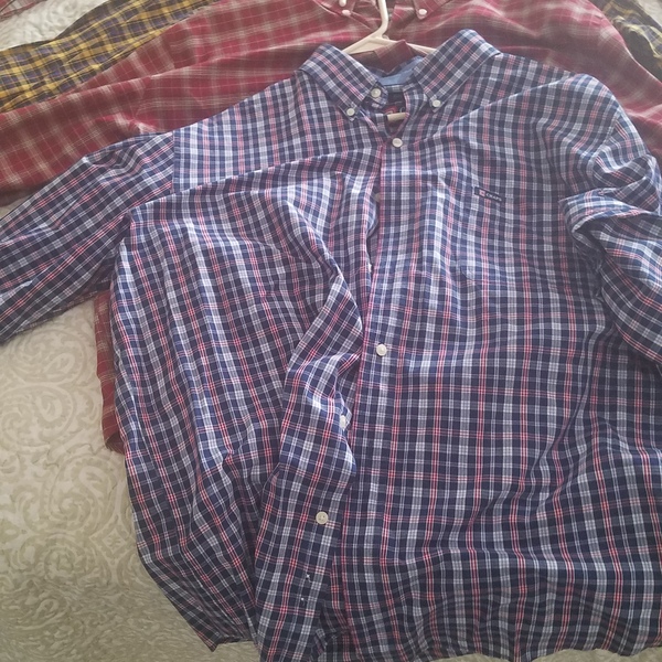 4 Button Down Name Brand Long Sleeve Shirts...Polo, St John's Bay, Chaps is being swapped online for free