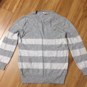 J Crew Shimmery Striped Wool Sweater Sz M  is being swapped online for free