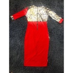 Red and Silver Sequin Adjustable Party Wrap Dress Perfect for the Holidays is being swapped online for free