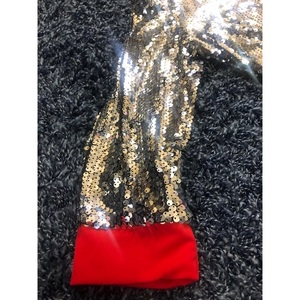Red and Silver Sequin Adjustable Party Wrap Dress Perfect for the Holidays is being swapped online for free
