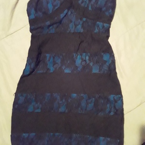 Blue and black lace cocktail dress is being swapped online for free