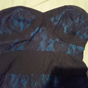 Blue and black lace cocktail dress is being swapped online for free