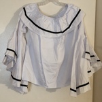 Black and White off the Shoulder Top Size Large Brand New without Tags is being swapped online for free