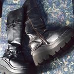 black platform moto boots with chains and studs goth rave emo gogo is being swapped online for free