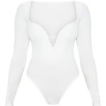 PRETTYLITTLETHING Plunge Neck White Bodysuit is being swapped online for free
