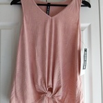 Dusty pink leaf print tie front tank NWT Design Lab Lord and Taylor is being swapped online for free
