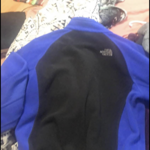 Black and Blue Fleece North Face Jacket is being swapped online for free