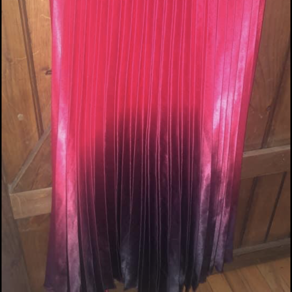 Betsy and Adams Black, Red, and Pink Ombré Prom Dress with Mesh Middle is being swapped online for free