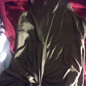 Long dark green dress is being swapped online for free