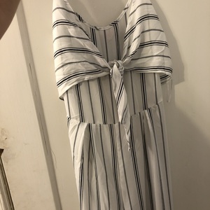 Navy and white stripes forever 21 jumpsuit  is being swapped online for free