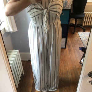 Navy and white stripes forever 21 jumpsuit  is being swapped online for free