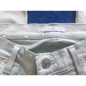 7 for all man kind lime green skinny jeans is being swapped online for free