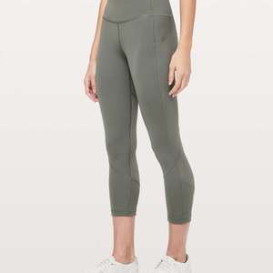Lululemon Pace Rival Crops 22" Grey Sage Size 2 EUC! is being swapped online for free