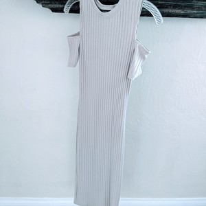 Cream cold shoulder Fitted knee length dress is being swapped online for free