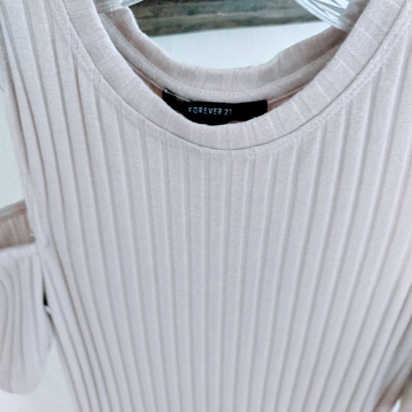 Cream cold shoulder Fitted knee length dress is being swapped online for free