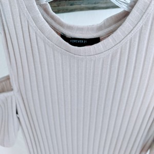 Cream cold shoulder Fitted knee length dress is being swapped online for free