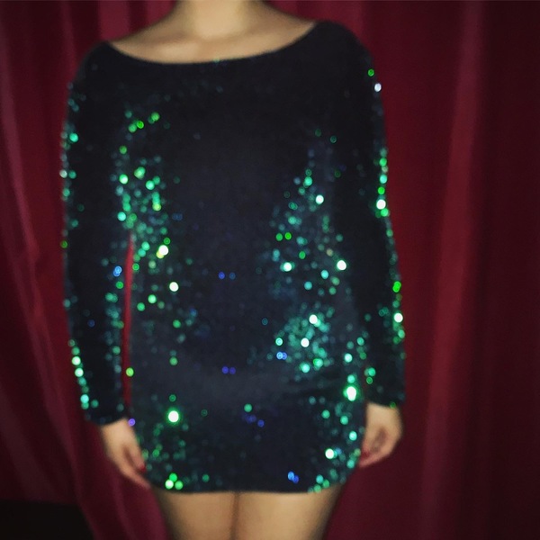 Green sequin dress is being swapped online for free