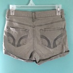 Army Green Hollister High Rise Short Shorts Size 1 Waist 25' Stretchy Comfy Denim is being swapped online for free