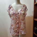 Soprano V Neck Flutter Sleeve Blouse Sz S is being swapped online for free