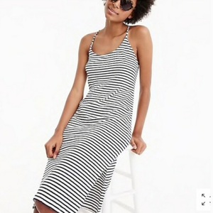 J. Crew Strappy Knit Midi Striped Dress Sz Sx is being swapped online for free
