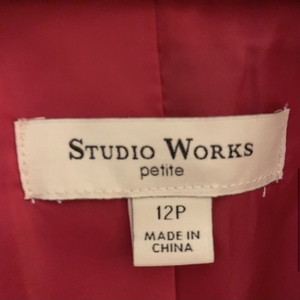 Size 12P Studio Works Red Jacket is being swapped online for free