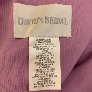 Size 10 David’s Bridal Sequin Purple Cocktail Dress is being swapped online for free