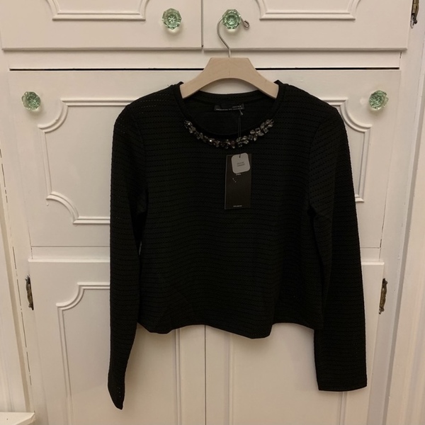 Small NWT Zara Black Embellished Top is being swapped online for free