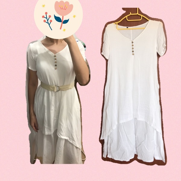 White dress elegant and layered  is being swapped online for free
