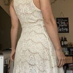S/M Cream Lace High Neck Cocktail Dress is being swapped online for free
