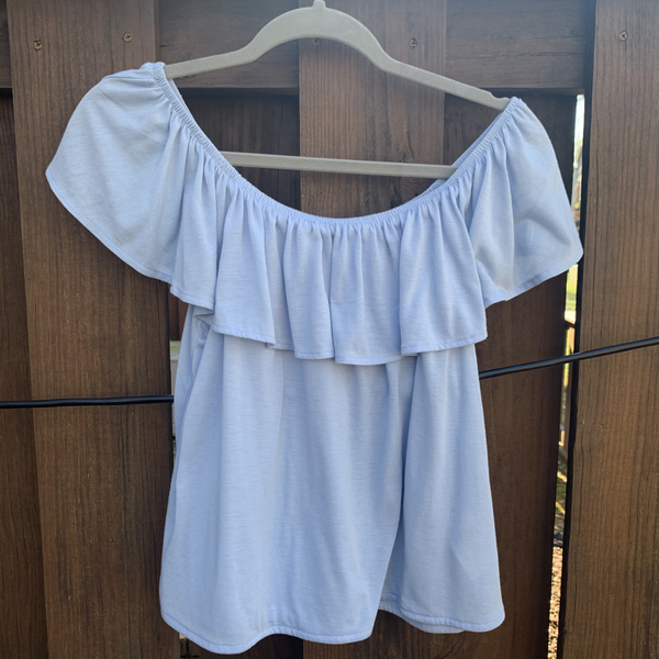 Baby Blue Off the Shoulder Top is being swapped online for free