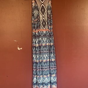 Cute blue print maxi racer back dress  is being swapped online for free