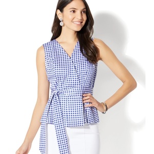 Checkered Sleeveless peplum Sz. S  is being swapped online for free