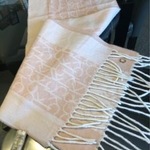Pink Blush White Calvin Klein monogram scarf is being swapped online for free