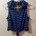 Striped Tie Front Cropped Top Sz S/m is being swapped online for free